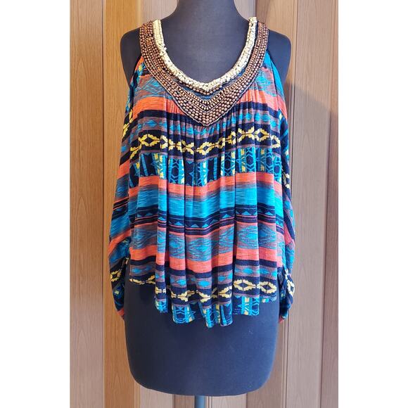 Daytrip Tops - Daytrip size medium blue & red knit tank top